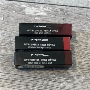 MAC Lustre Lipstick Trio set of 3 New